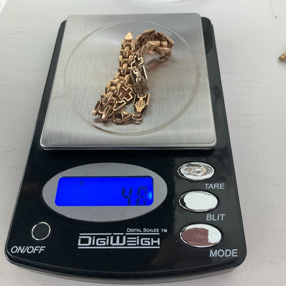 10k Real Solid Gold Link Bracelet - image 6